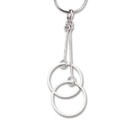 Double Circle Dangle Pendant Sterling w/chain